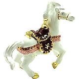 Objet D'Art Release #436 "The Lipizzaner Stallions" White Ceremonial Horse with Saddle Handmade Jewe