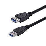 StarTech.com USBケーブル／USB 3.0（5Gbps）／1m／Type-A - Type-A／オス - メス／SuperSpeed USB 3.2 Gen1 規格準拠／ブラック／USB 延長コード／リピーター エクステンダー ケーブル USB3SEXT1MBK