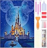 SUPECENT ダイヤモンドアート キット ダイアモンドビーズ絵画キット DIY・手作り絵画手芸キット 5D モザイクアート ダイヤモンド塗装 全面貼り付けタイプ 30x40cm ピンクの小屋