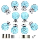 BTSKY 10個バブル30 mmクリアガラスクリスタルキャビネットノブ--ダイヤモンド形状装飾ワードローブ引き出しプルハンドル/ドアノブ/カップボードガラスドレッサーノブwith 3種類のネジ 8 