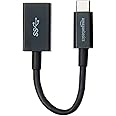 Amazonベーシック USB-C to USB-A 3.1 Gen1 メスアダプターケーブル変換器 高速5Gbps USB-IF認証取得 ノートパソコン/タブレット/スマートフォン用 ブラック