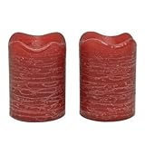 Inglow CG10288CU45 2.5-Inch Tall Flameless Rustic Votives Pomegranate Scented Candle, Currant, 2-Pac