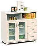 幅90cmキッチンカウンター ホワイト 白色 日本製 完成品 大川家具 食器棚 キッチン 収納 キッチンワゴン キッチンラック カウンター下収納 41000019005-WH