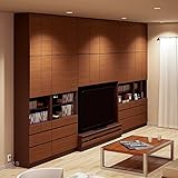奥行34cm薄型で配線も隠せるスマート壁面収納 テレビ台 ロータイプ 幅58cm 514415(サイズはありません ウ：ダークブラウン)