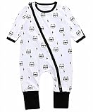 Plus Nao(プラスナオ) ベビー服 ジップアップ カバーオール ロンパース 足つき 長袖 長ズボン 前開き 花柄 フラワー 鳥 バード パイピング 80 2163