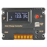 Sun YOBA PWM LCD USBインタフェース付きソーラーチャージコントローラー12V/24Vオートスイッチ 20A 12V/24V