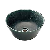 立水栓 パン ガーデンパン 手洗い鉢 濃茶 信楽焼陶器 手洗い鉢 立水栓 水栓柱に設置