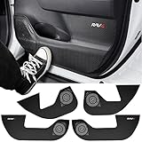 Kayafar トヨタ RAV4 50系 専用ドアキックガード ドアキックマット ドアトリムカバー 2019年～50系 5代目ドアパネル ドアプロテクター カーボン柄 超繊皮製 汚れ キズ防止カバー 運転席側 助手席側 後部席両側用4P 内装パーツ カスタム カーボン調 (ドアキックガード)