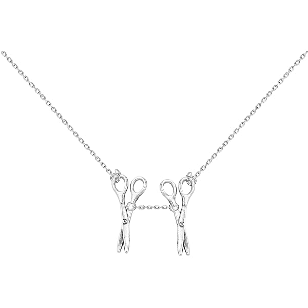 #1 Hair Stylist Scissor Charm Pendant - High Polish 925 Sterling Silver Necklace