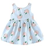 Plus Nao(プラスナオ) ワンピース ベビー キッズ 女の子 女児 ノースリーブ リボン ギャザー チェリー イチゴ スイカ リンゴ フルーツ 120 G