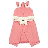 (よキーよ)Yokeeyo ニット帽子&マフラーのセット 耳＆肩まであたたか 毛糸 可愛い3D兎の耳付き帽子 ケープ ベビー キッズ 赤ちゃん ふわふわ 男の子 女の子 キュート 防寒 スタイリッシュ