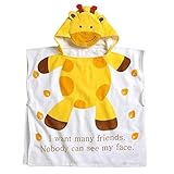 CUTE Baby Hooded Towel,STAR-TOP 100% Organic Cotton,Soft,Children's Cartoon Bathrobe for Baby Gifts 