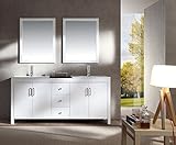 アリエルk0720d Hanson 72で。ダブル浴室洗面化粧台セット Double Vanities ブラック K072D-WHT 1