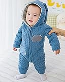 新生児 子供長袖　カバーオール　純綿　男の子＆女の子　可愛いプリント　0～2歳 (66cm, ブルー（一枚）厚) [並行輸入品]