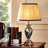 AMOS テーブルランプ、寝室のベッドサイドランプ創造的なレトロなリビングルームの研究暖かい光 ( 色 : 青 , サイズ さいず : Push Button Switch )