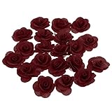 SM SunniMix 高品質　美しい　人工ローズフラワーヘッド　シルク　20個　DIY　工芸品　結婚式　装飾花　多色選べる　 - ブルゴーニュ