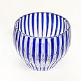 天満切子 ぐい呑み丸 青（32本縞） (青色)