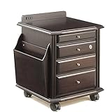 fam+/ファムプラス 天然木リビングワゴン(鍵・コンセント付き） ダークブラウン