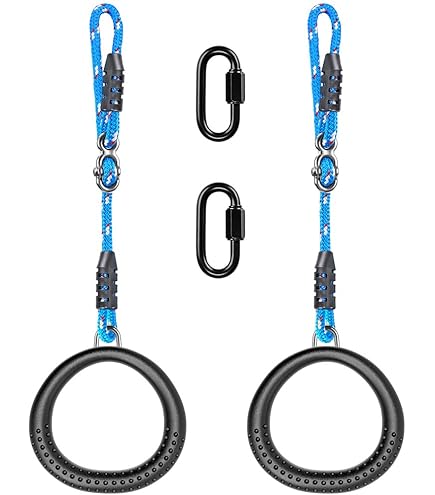 ブルー Hikeen 体操リング 15インチ 調節可能 体操吊り輪 防スリップ体操リング 家で 体育館で訓練ため 筋力トレーニングに最適 ホームジム 筋肉アップ プルアップ ブルー Amazon | Hikeen 体操リング 15インチ 調節可能 体操吊り輪 防スリップ
