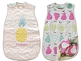 【まとめ買い】サンデシカ ふわふわ6重ガーゼ スリーパー(M) 2枚セット パイン+洋なし 7310-9999-55