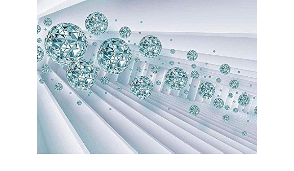 Amazon Qqyyyt ウォールアートポスター 3dターコイズボール3d壁画テーマ壁紙抽象的な部屋の拡張ポスター壁の装飾絵画 壁紙