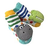 マッドパイ ベビー靴下 ガラガラソックス カバ&ワニ 0-12ヶ月 #91542109GH