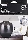 Cordinateファブリックコードカバー、6 ft、非表示、素晴らしいのランプ、ライト器具、ケーブル、デスク、ケーブル管理、簡単なインストール、Eggshellホワイト、40723