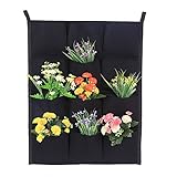 Wall Hangingマウントプランター植物フェルトポーチ成長バッグ花Vegetableインドアアウトドアバルコニー使用マルチポケットオプション 12 Pockets ブラック WXM-ZJJY00