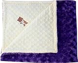 Lil Cub Hub 5BSYDPR- M Girl Bear Minky Blanket - Yellow Dot with Purple Rosebud Swirl
