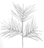 Pack of 12 Lustrousシルバーグリッター装飾用ニードルSprays 25 cm
