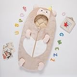 Simple Plan　ベビー　かわいい　動物　ふわふわ　フットマフ　ブランケット　寝袋　お布団　防寒　暖か　ファーナス　フランネル　綿製　おんぶ 抱っこ (ブラウンサル)