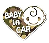 Sticker Shop Haru BABY IN CAR マグネット ステッカー ハート迷彩柄