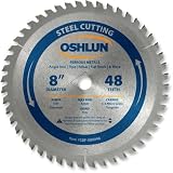 Oshlun SBF-080048 8-Inch 48 Tooth TCG Saw Blade with 5/8-Inch Arbor (Diamond Knockout) for Mild Stee