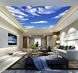 Sproud 壁紙のモダンな青い空と白い雲空の天井の壁画ホーム改善リビングルーム 250 Cmx 175 Cm