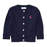 POLO RALPH LAUREN (ポロ ラルフローレン) ニット セーター 18M ネイビー ケーブル編み ベビー 子供 女の子 長袖 [並行輸入品]