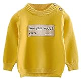 (コ-ランド) Co-land キッズ ニットセーター ベビー服 男の子 丸首 長袖 純色 英字 子供服 こども 男児プルオーバー 秋冬トップス ボーイズ カジュアル イエロー 120