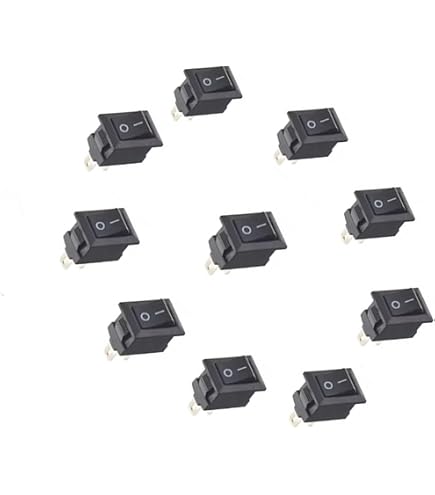 Amazon.co.jp: 10PCS ロッカスイッチ ON-OFF スイッチ プッシュボタン 