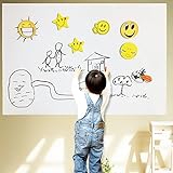Smilemall シート 黒板 剥がせる黒板 ホワイトボード ウォールステッカー 落書き 子供 壁に貼れる 壁紙 壁掛け 45 cm×200 cm (ホワイト)