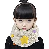 ネックウォーマー 女の子 スヌード キッズ 保温 厚手 あったか ニットスヌード マフラー 可愛い 星 スターモチーフ ストール 襟巻き ジュニア ガールズ 秋冬 アウトドア 雪遊び スキー スノー 