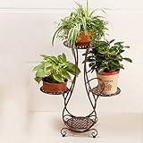 Plant shelf アイアンフラワーポットラック、3階プラントディスプレイスタンド盆栽ホルダーホームガーデンパティオインテリア棚ホルダー Flower racks ( 色 : Bronze col