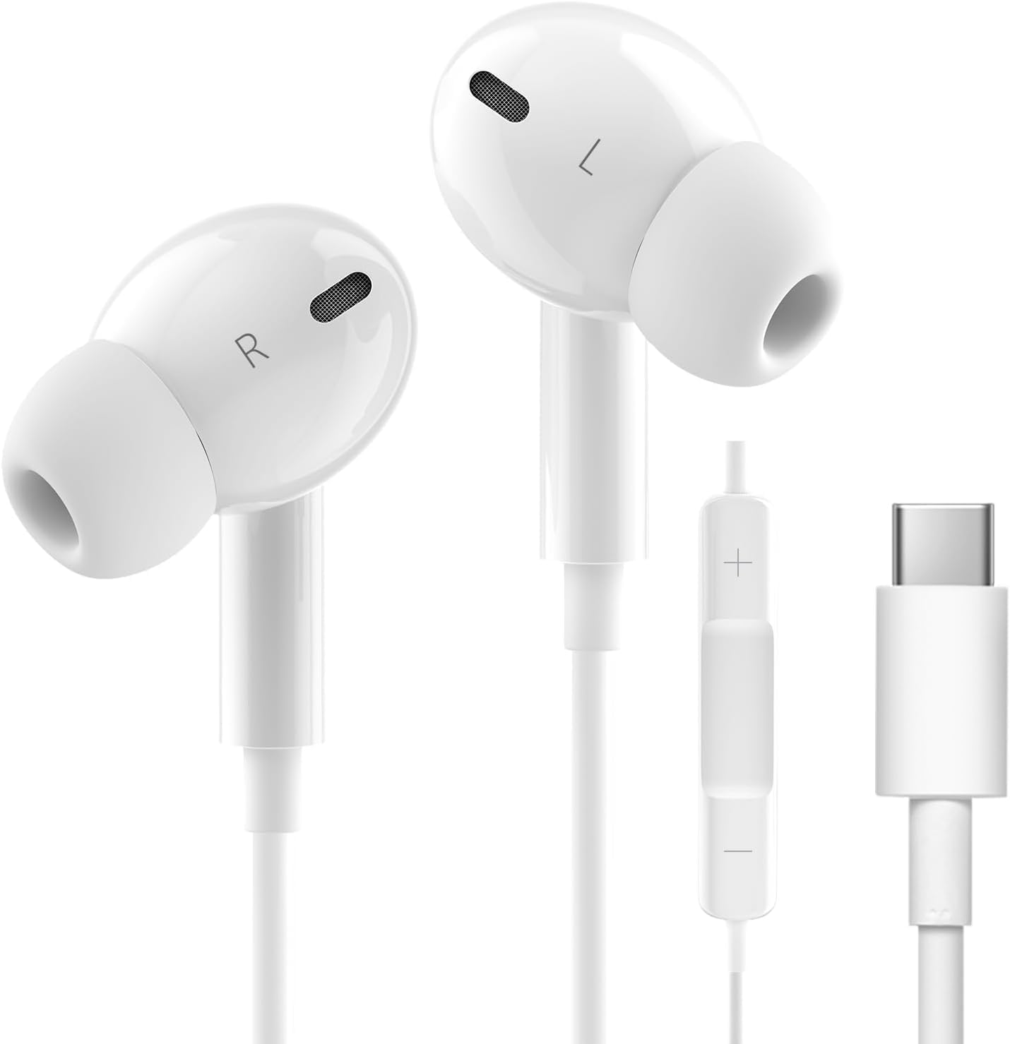 【音質強化バージョン】タイプc イヤホン TYPE-Cイヤホン 有線 【iphone15,16対応】 USB-Cイヤホン有線 TYPE-Cジャック HIFI音質 音量調整 重低音 高密着遮音設計 マイク付き 通話可能 ハイレゾ クリア通話 音量調節
