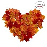人工メープルリーフ、Govine 400ミックスDeep Fall Colored Artificial Maple Leaves forや結婚式、thanks-giving andパーティー L レ