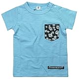 《H28年夏物》JEANS-b(ジーンズベー) 製品洗い加工済み スラブ天竺半袖botanical半袖Tシャツ 120cm/SA NO.B-360138