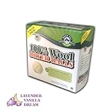 Maple Hill Dryer Balls set of 4 Lavender Vanilla Dream scent (100% Domestic Wool X-Large Handmade in