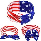American Independence Day幼児ベビーガールズヘッドバンドZerowinレッドブルーホワイトフラグスタイルカチューシャBow for 0 – 3歳年齢Girls、セットの3