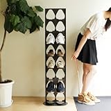 SHOE TOWER（シュータワー）8足（ダークブラウン色）　　　　　　　　　　　　　　【靴箱】【玄関収納】【靴】【積み上げる】【デザイン雑貨】【玄関収納】【シューズラック】