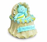 Russ Berrie My First Teddy Crib First Curl Keepsake Box, Blue (Discontinued by Manufacturer) by Russ