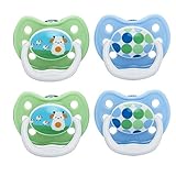 Dr. Brown's 4 Piece Prevent Classic Shield Stage 1 Pacifier, Blue, 0-6 Month by Dr. Brown's