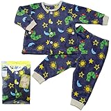 2017年 秋冬 はらぺこあおむし マシュマロフリース 前開き 長袖パジャマ THE WORLD OF ERIC CARLE ネイビー◇100cm