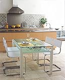 ガラスダイニングテーブル ホワイトフレーム・クリアガラス天板 クリアガラス棚付き DT-11